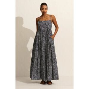 Matteau Tiered Low Back Sundress Dandelion Womens New Size 8